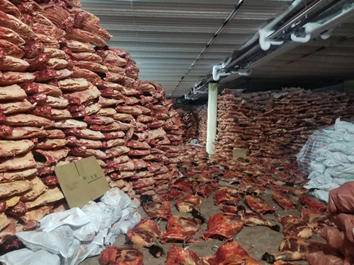 almacenamiento in frigorifero di carne,sala di carne fredda